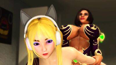 Gamer Girl - Hot futanari with big dick plays with horny busty gamer girl - drtuber.com